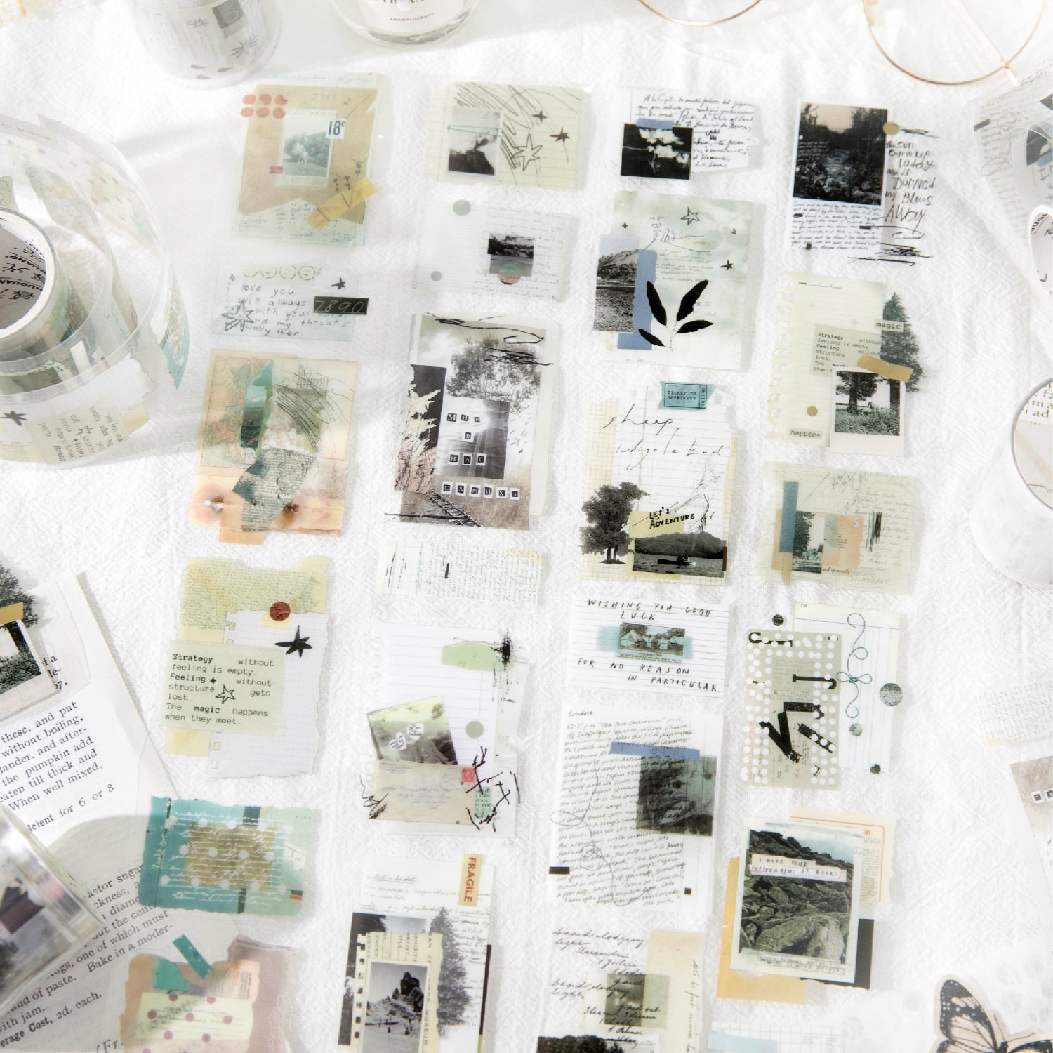 [2601-204] Free Wild PET Tape Collage Stickers 6 Styles