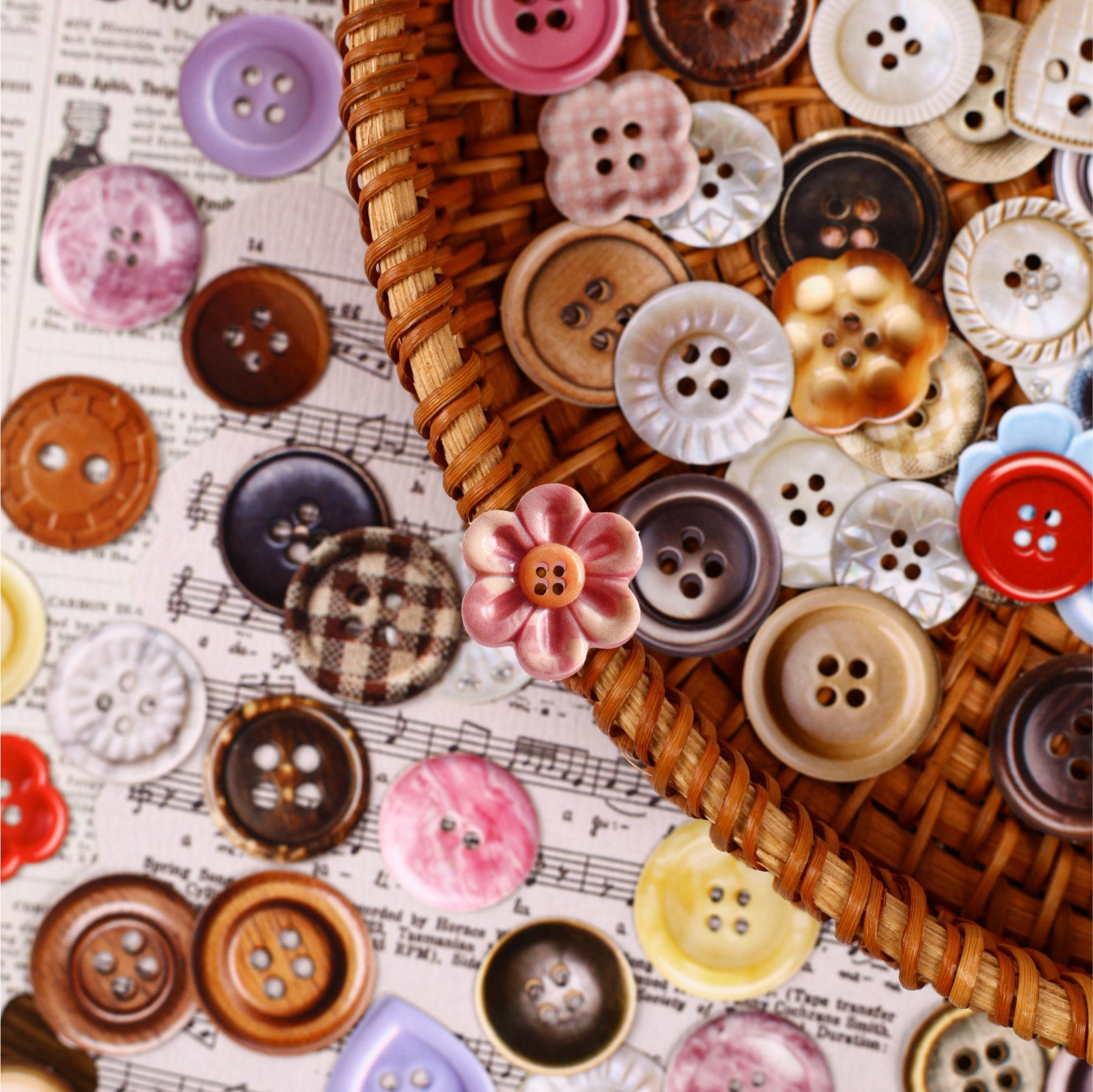 [2602-015] Vintage Button Card Stickers Pack 6 Styles