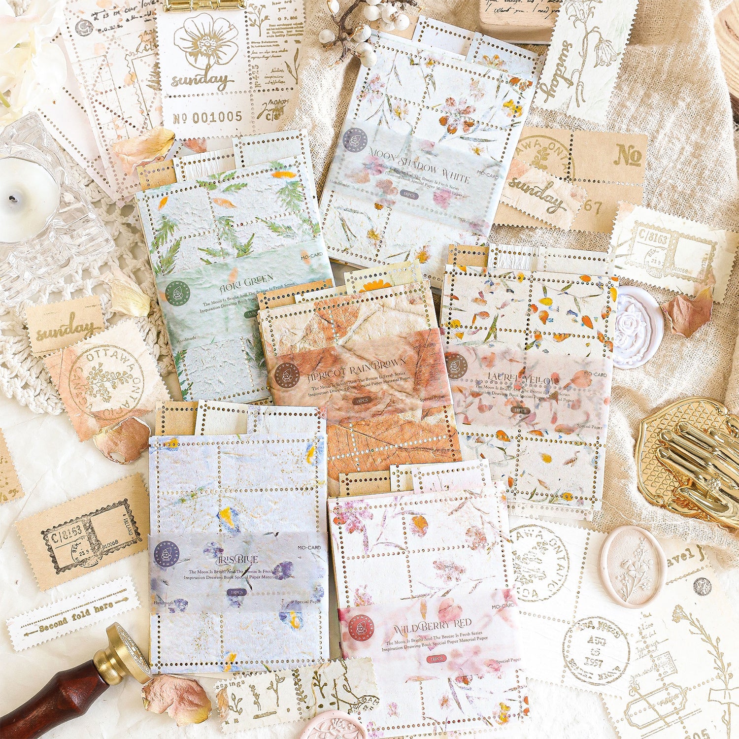 [2601-209] Vintage Botanical Journal Paper Set