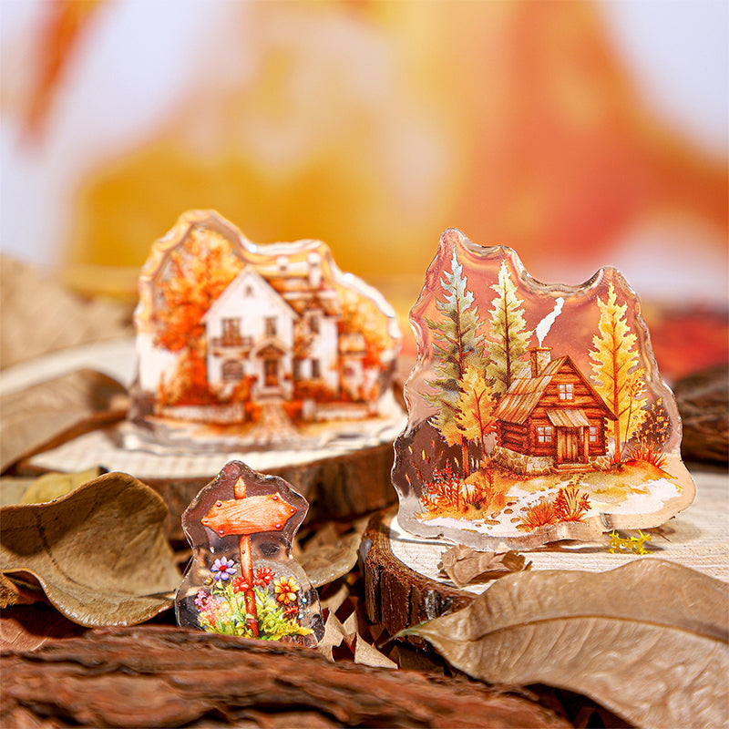 [2601-178] Transparent Dream – Epoxy-Style Landscape Sticker Set (6 Designs)