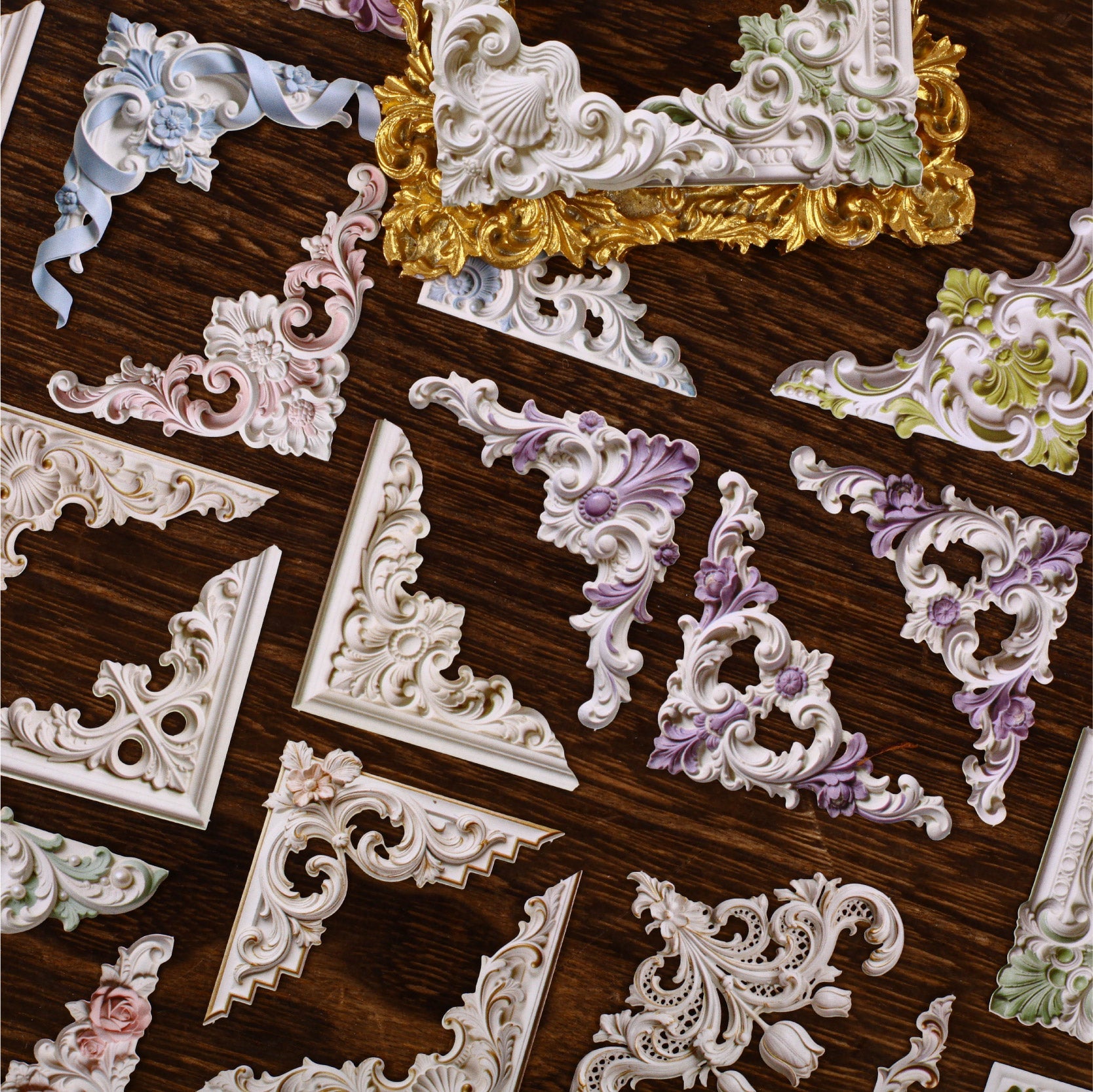 [2603-022] Embossed Vintage Decorative Stickers 6 Styles