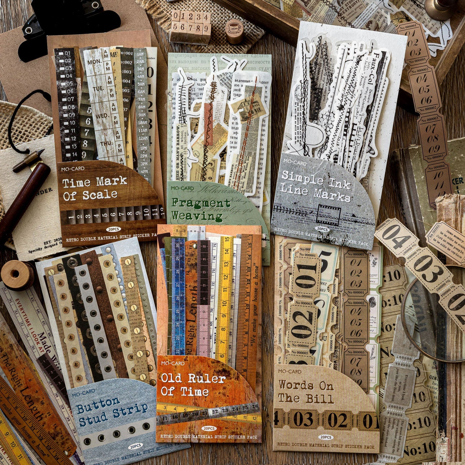 [2601-215] Vintage Time Label Sticker Strips – Whimsy Crafting