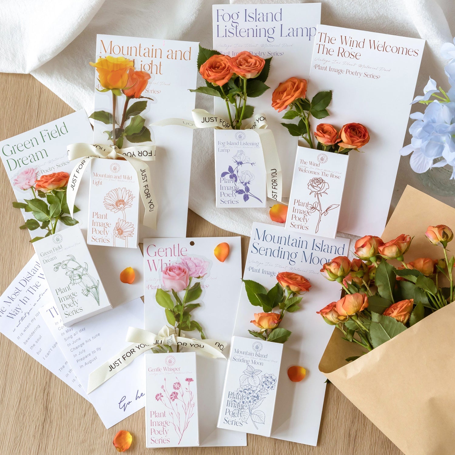 [2603-135] Botanical Collage Journal Stickers 6 Styles