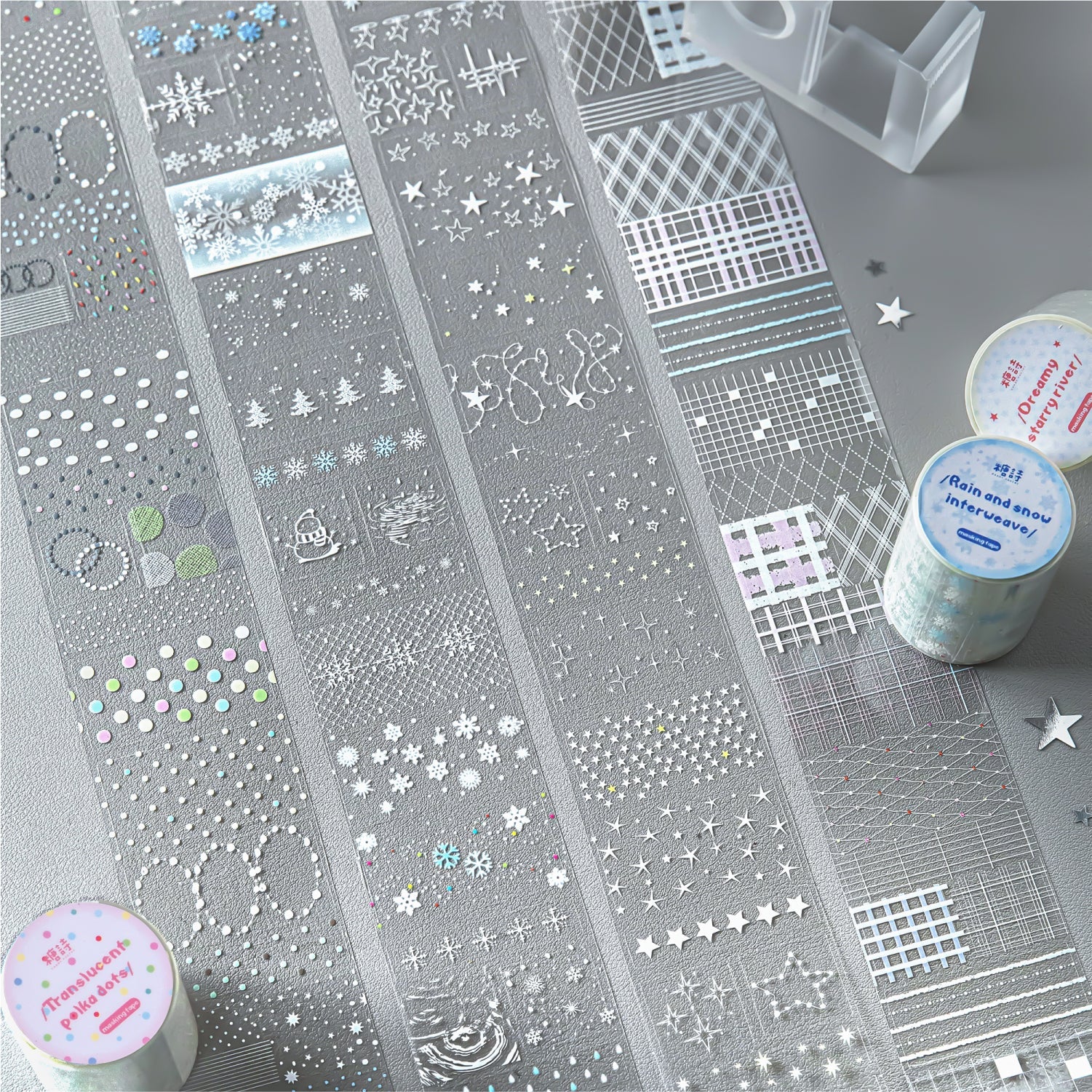 [2602-018] Transparent PET Deco Tape Set 4 Styles