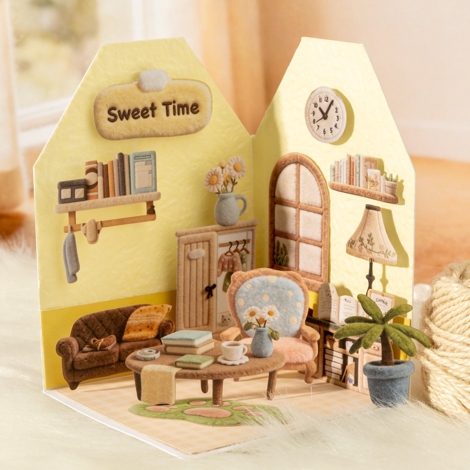 [2603-030] Plush Theme Card Stickers 30 Pieces 6 Styles