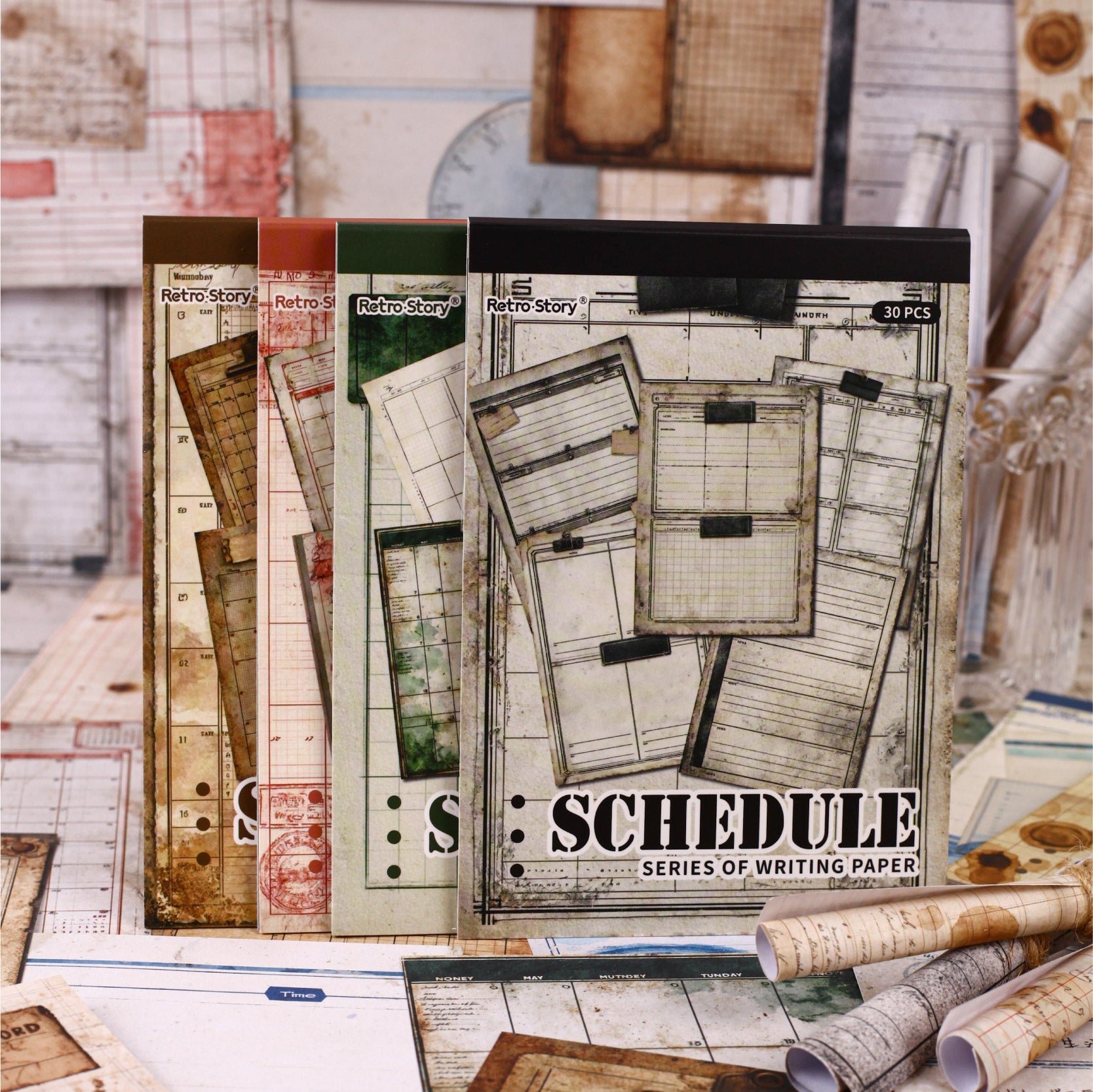 [2603-017] Vintage Schedule Ephemera Paper 6 Styles
