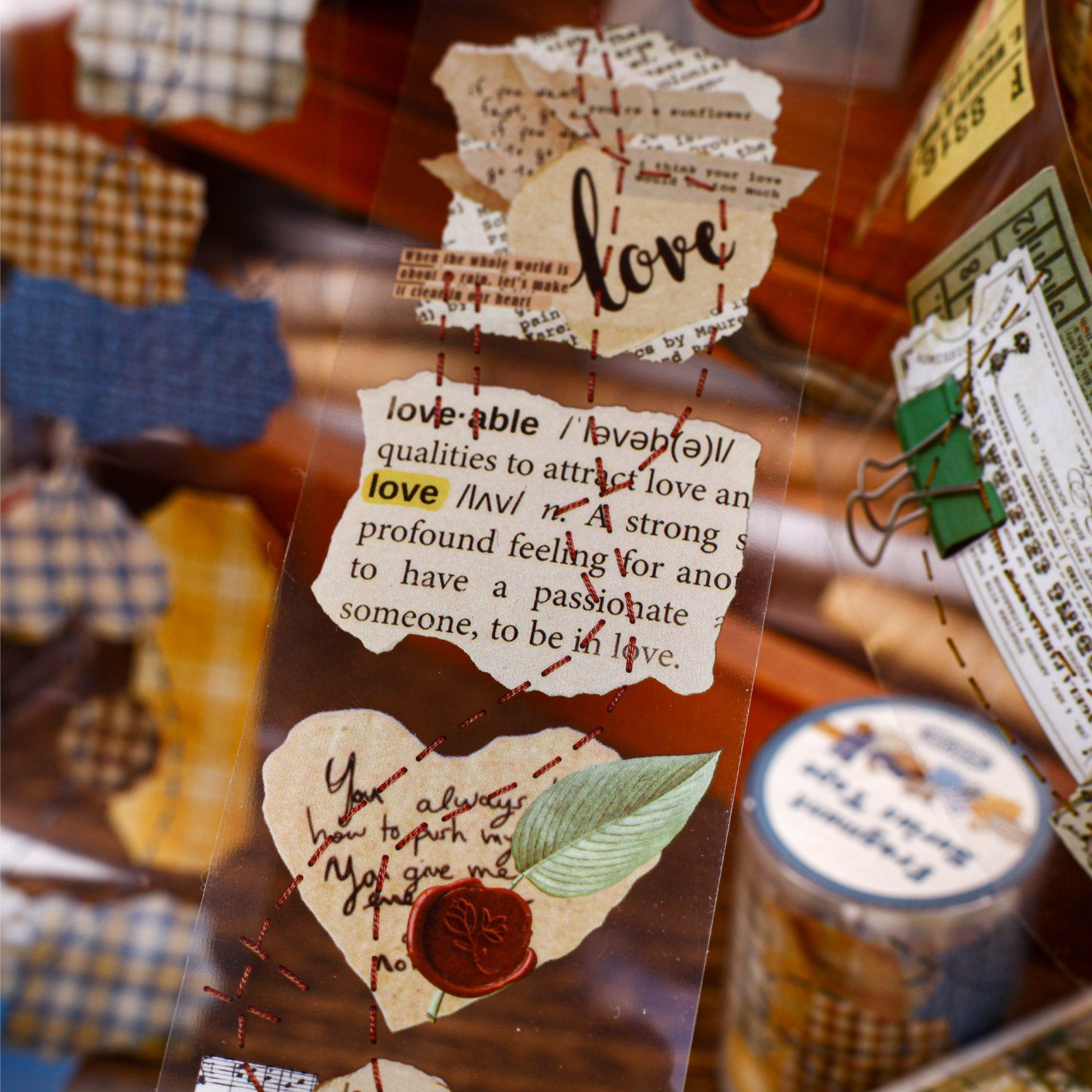 [2603-131] Vintage Ephemera Collage PET Tape 6 Styles