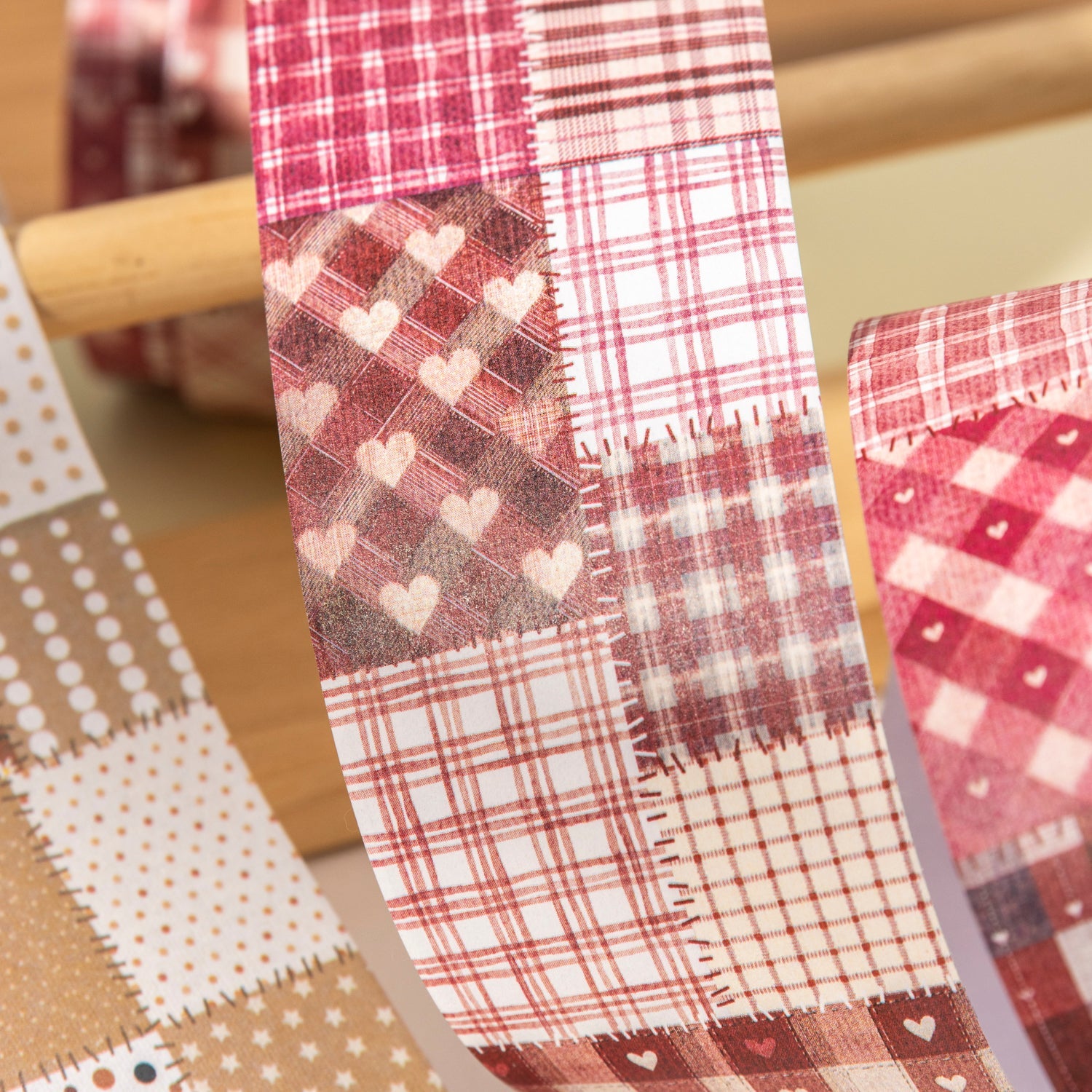 [2603-079] Kraft Patchwork Washi Tape 4 Styles