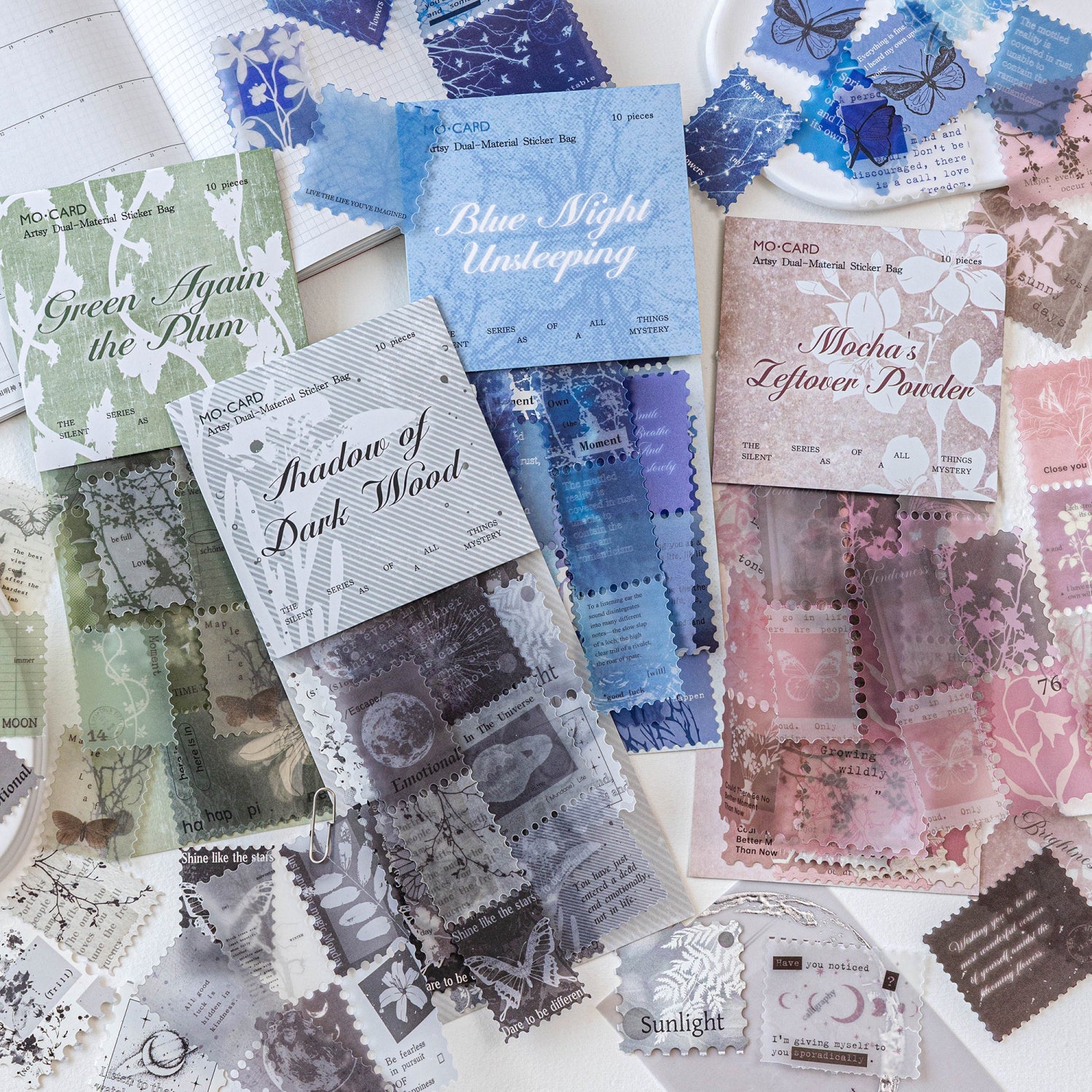 [2602-005] Vintage Stamp Style Journal Stickers 4 Styles