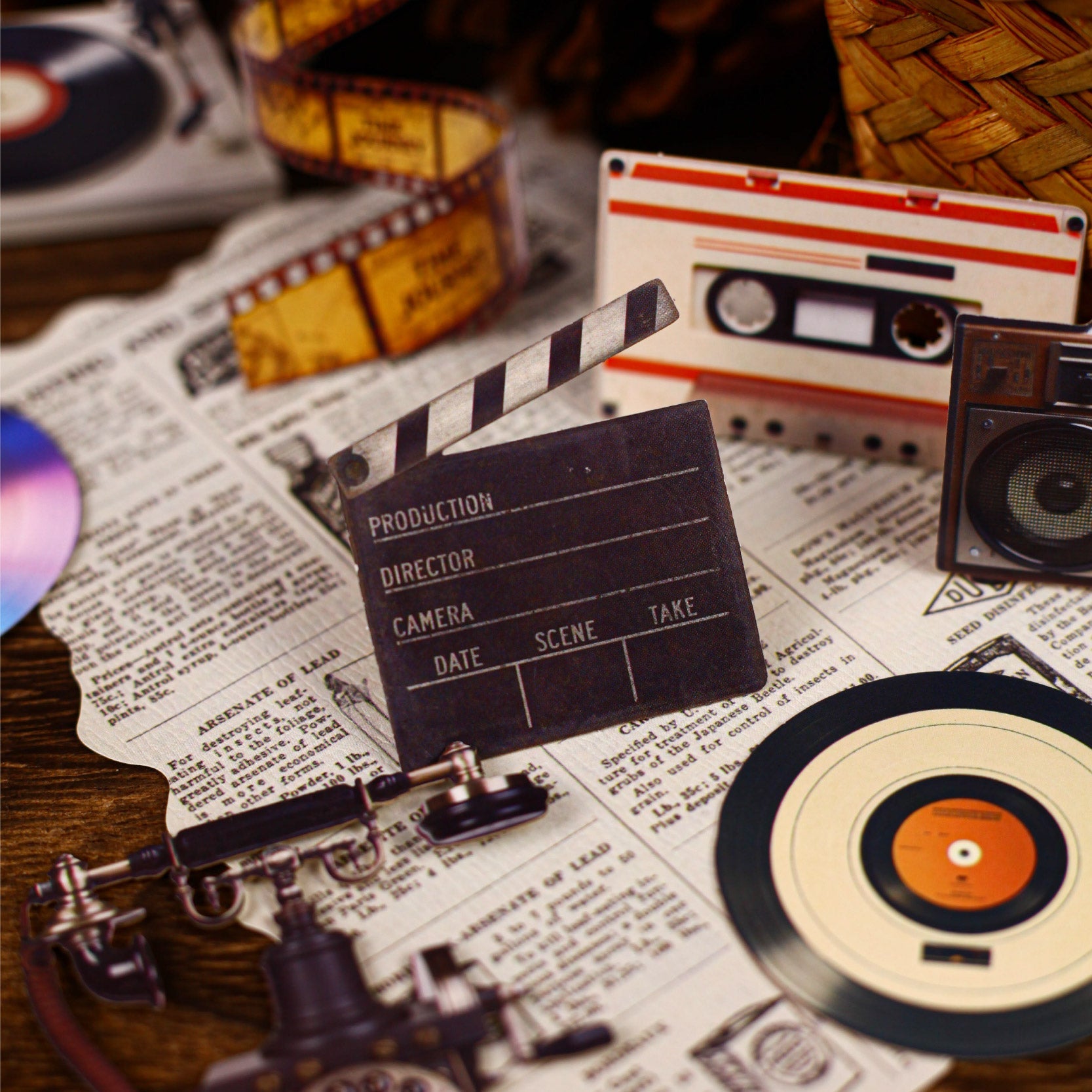 [2603-018] Vintage Audio Collage Stickers 6 Styles