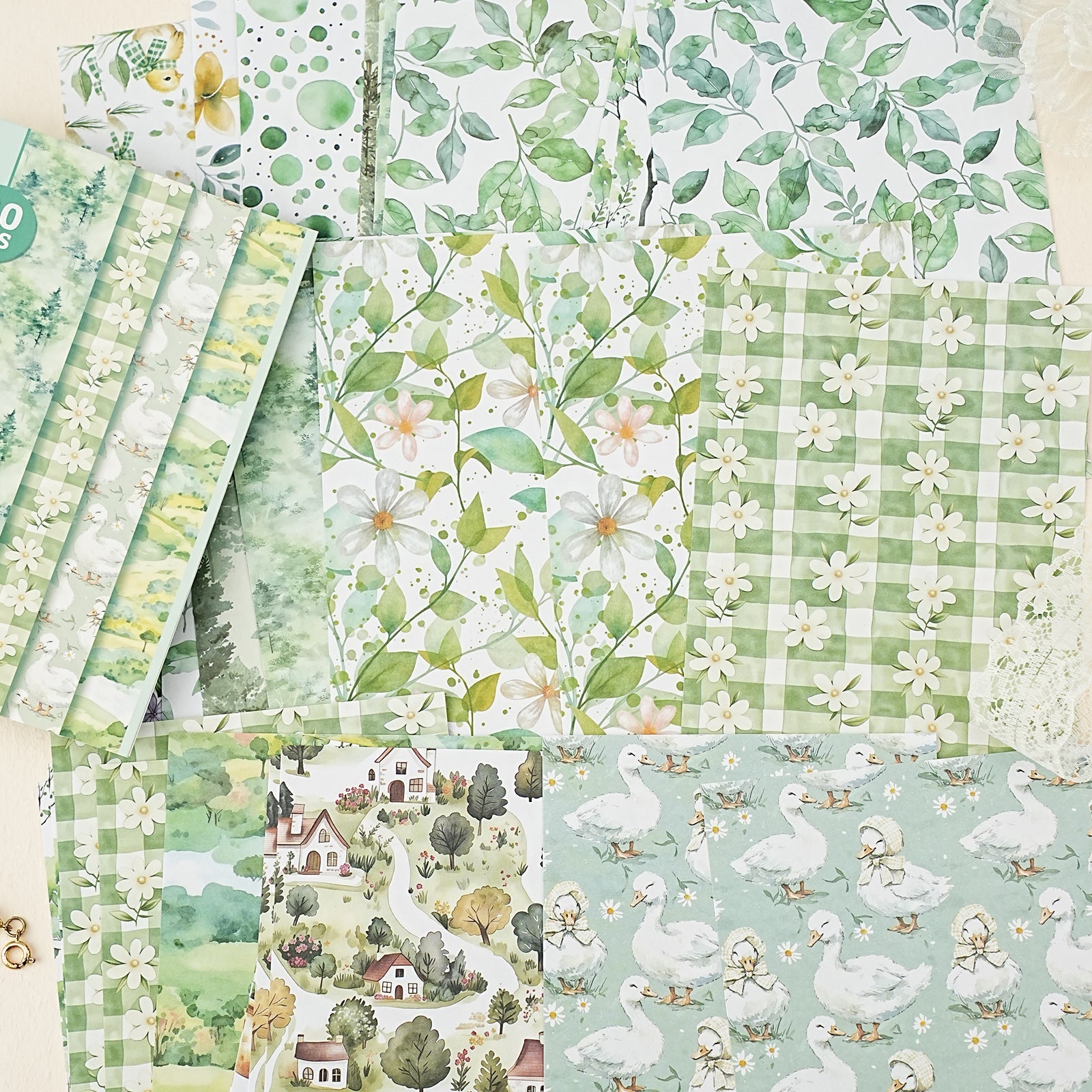 [2603-068] Fresh Minimalist Floral Background Paper 6 Styles