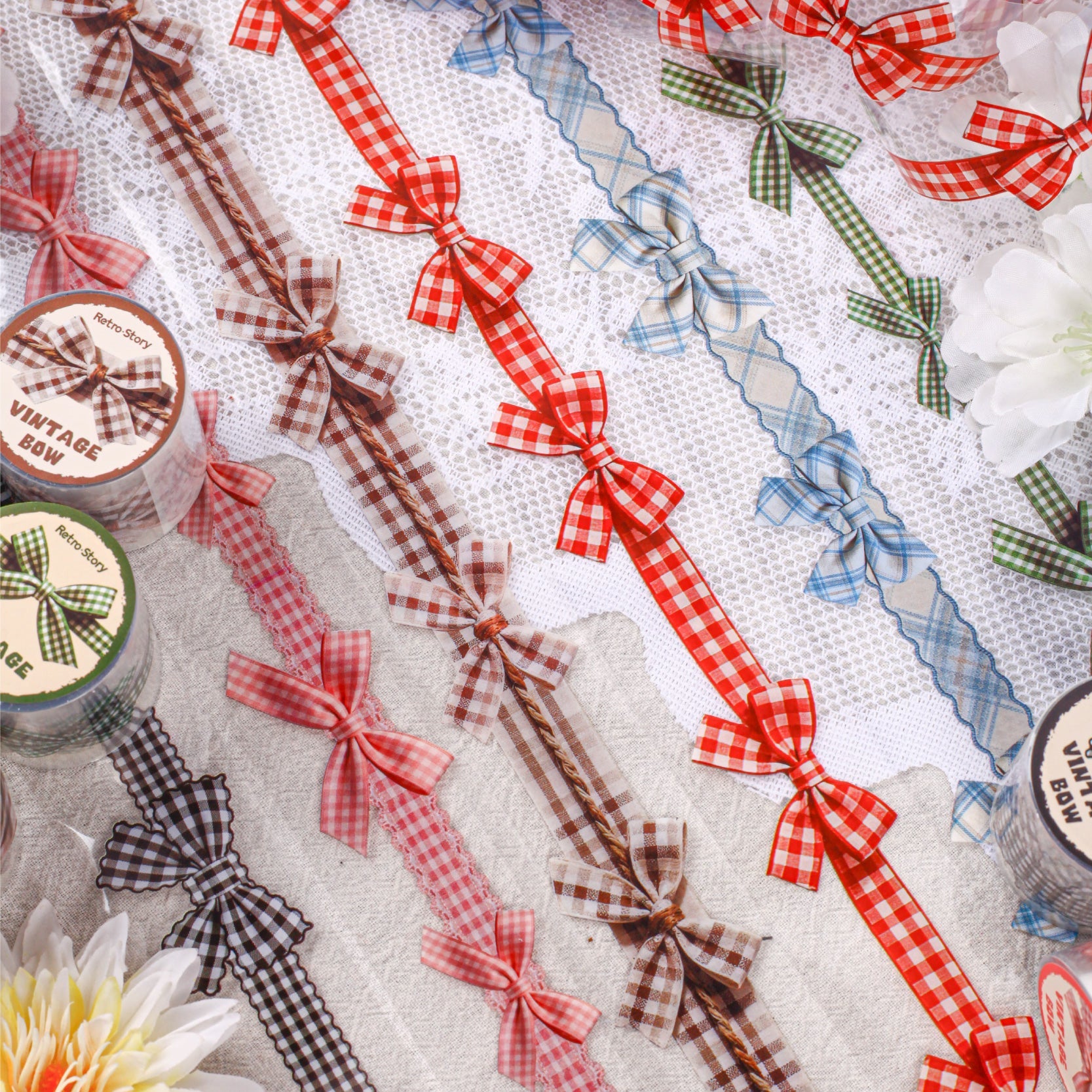 [2603-054] Vintage Bow Washi Tape 6 Styles