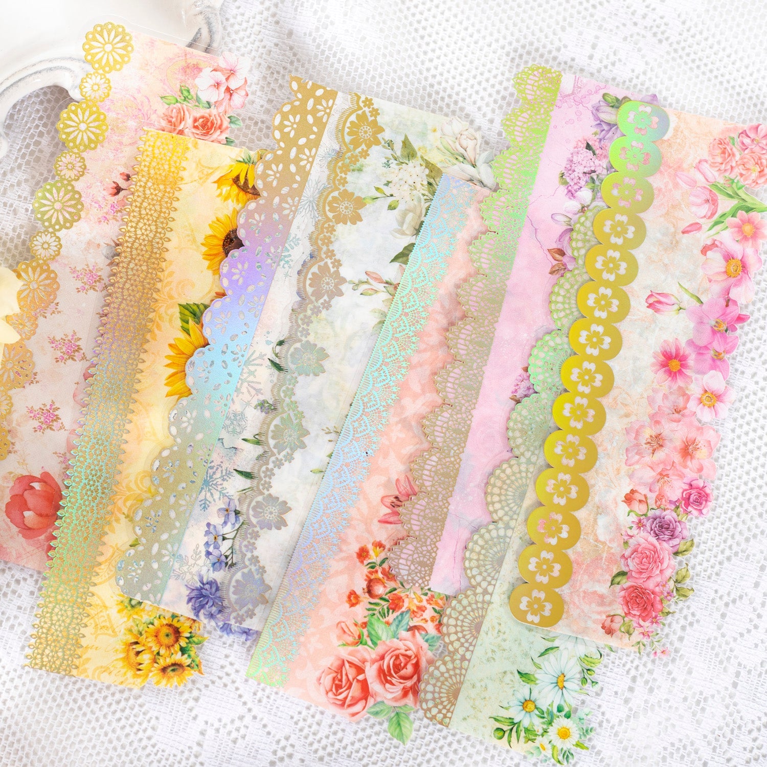 [2603-136] Romantic Lace PET Stickers 8 Styles