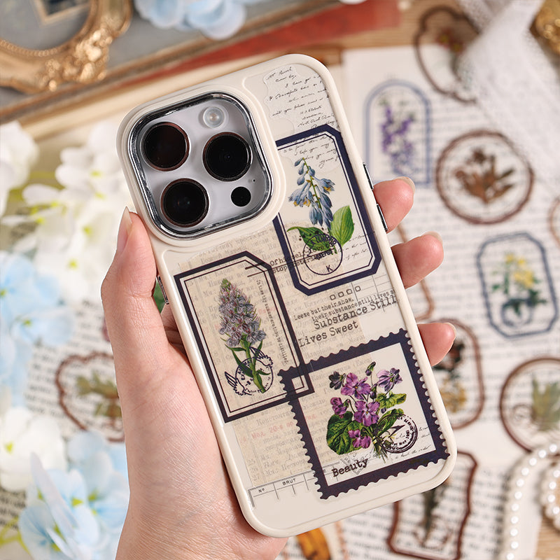 [2603-063] Transparent Vintage Floral Stickers 6 Styles