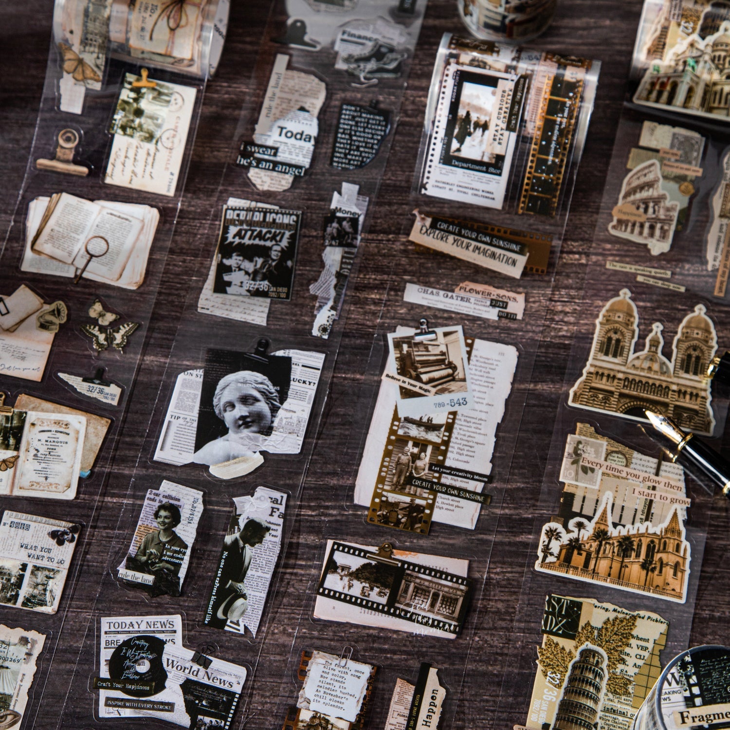 [2601-157] Fragmented Memories – Vintage Collage PET Tape (4 Designs)
