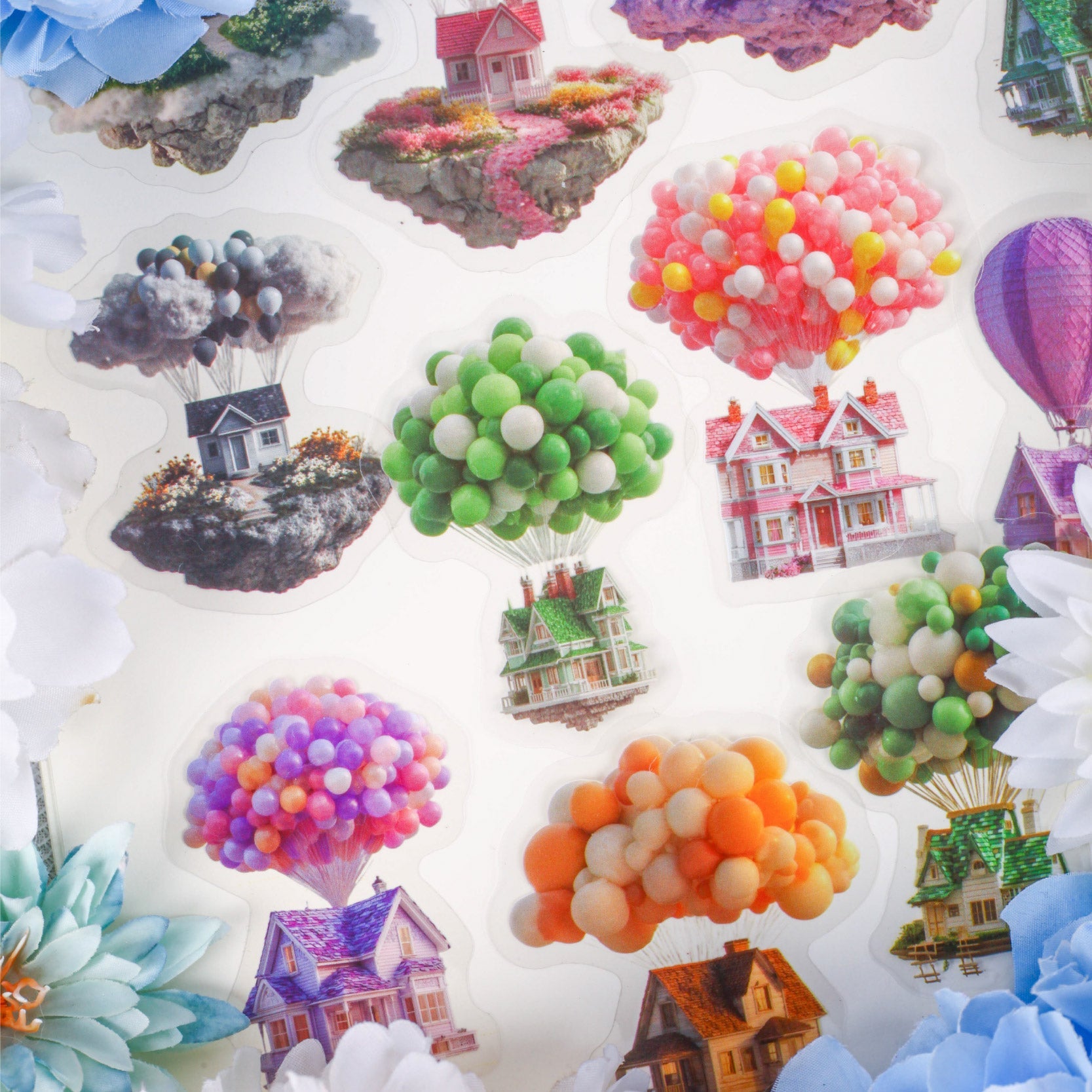[2603-047] Vintage House Collage Stickers 6 Styles