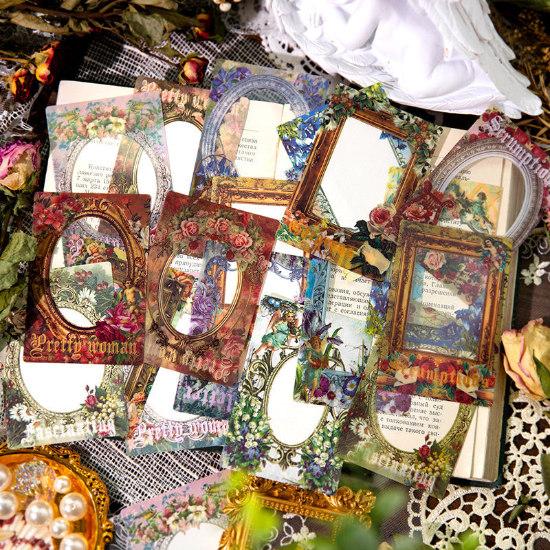[2601-131] Victorian Keepsake Collage Stickers – Vintage Frame & Floral Series (5 Designs)