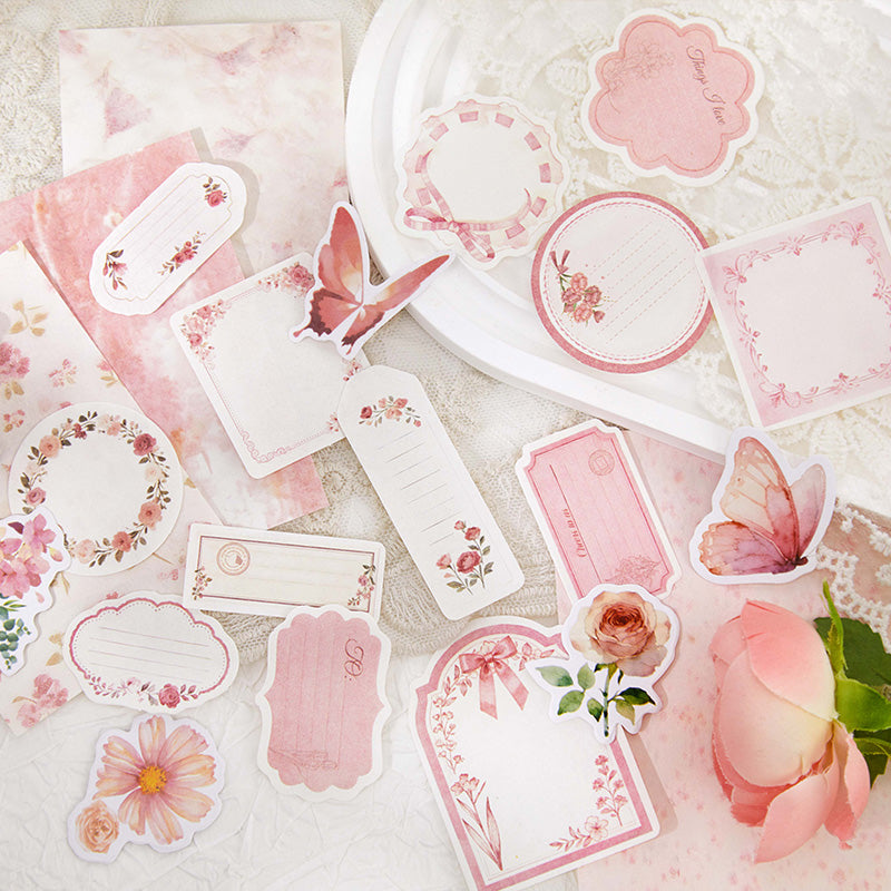 [2601-226] Flower Habitat Station Series Floral Butterfly Journal Sticker Material Pack 6 Styles