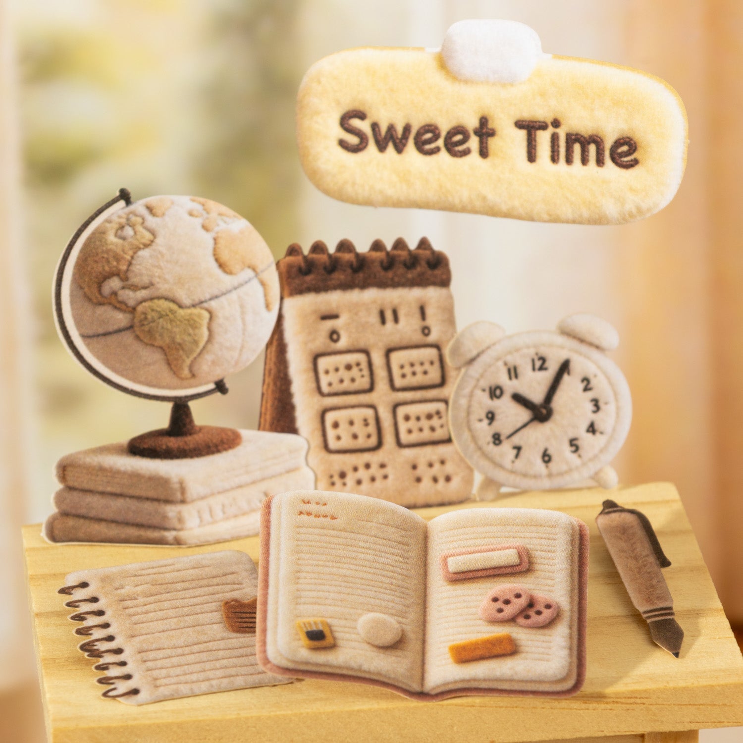 [2603-030] Plush Theme Card Stickers 30 Pieces 6 Styles