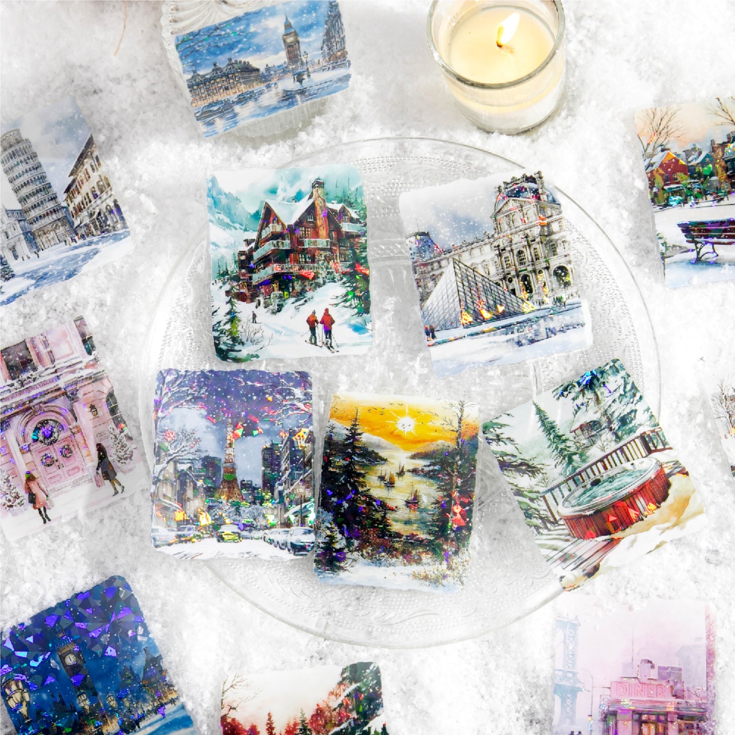 [2601-194] Snowfall Sound Winter Scene Stickers