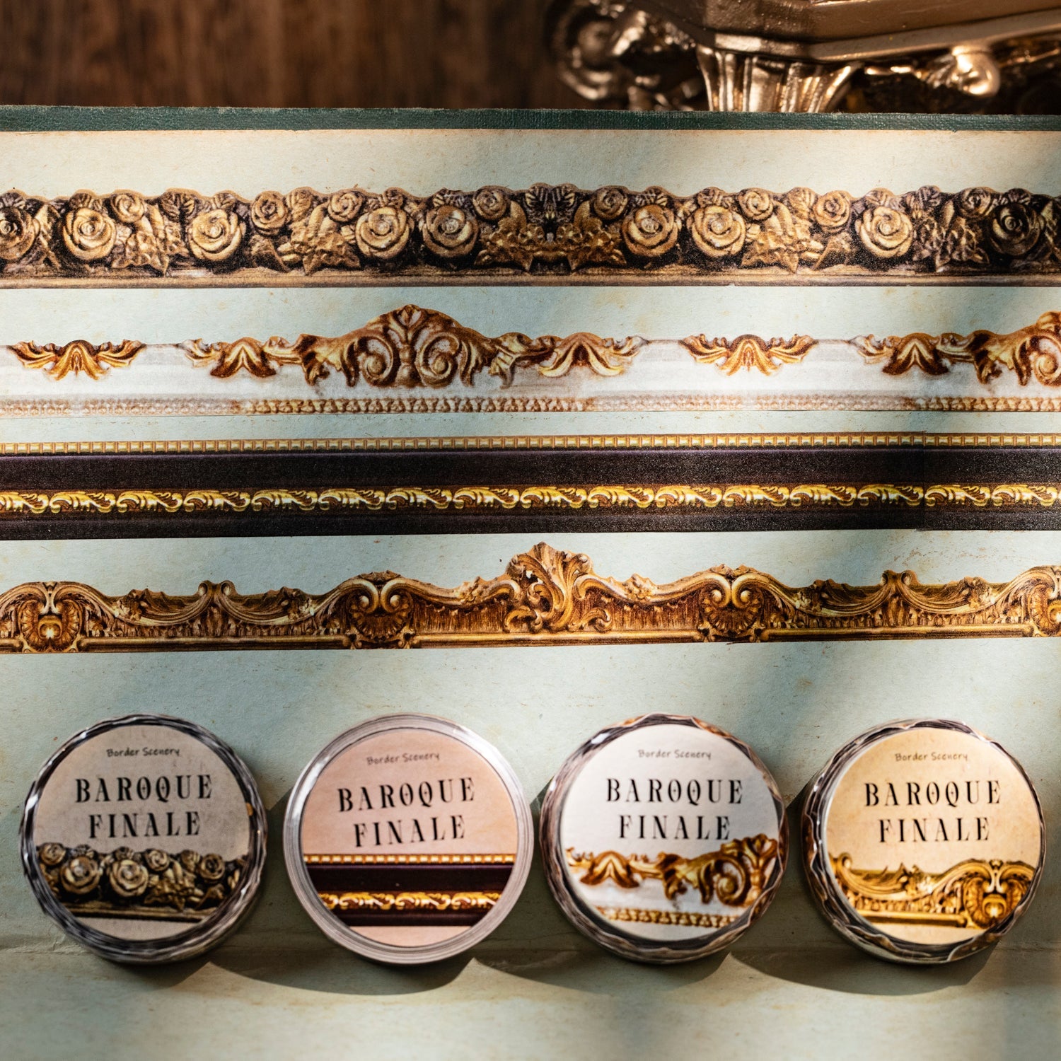 [2601-158] Baroque Finale – Ornate Frame Washi Tape Set (4 Designs)