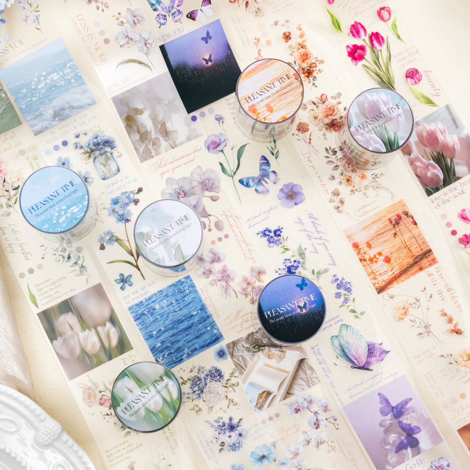 [2601-234] Leisure Time Series Botanical PET Washi Tape Journal Decoration 6 Styles