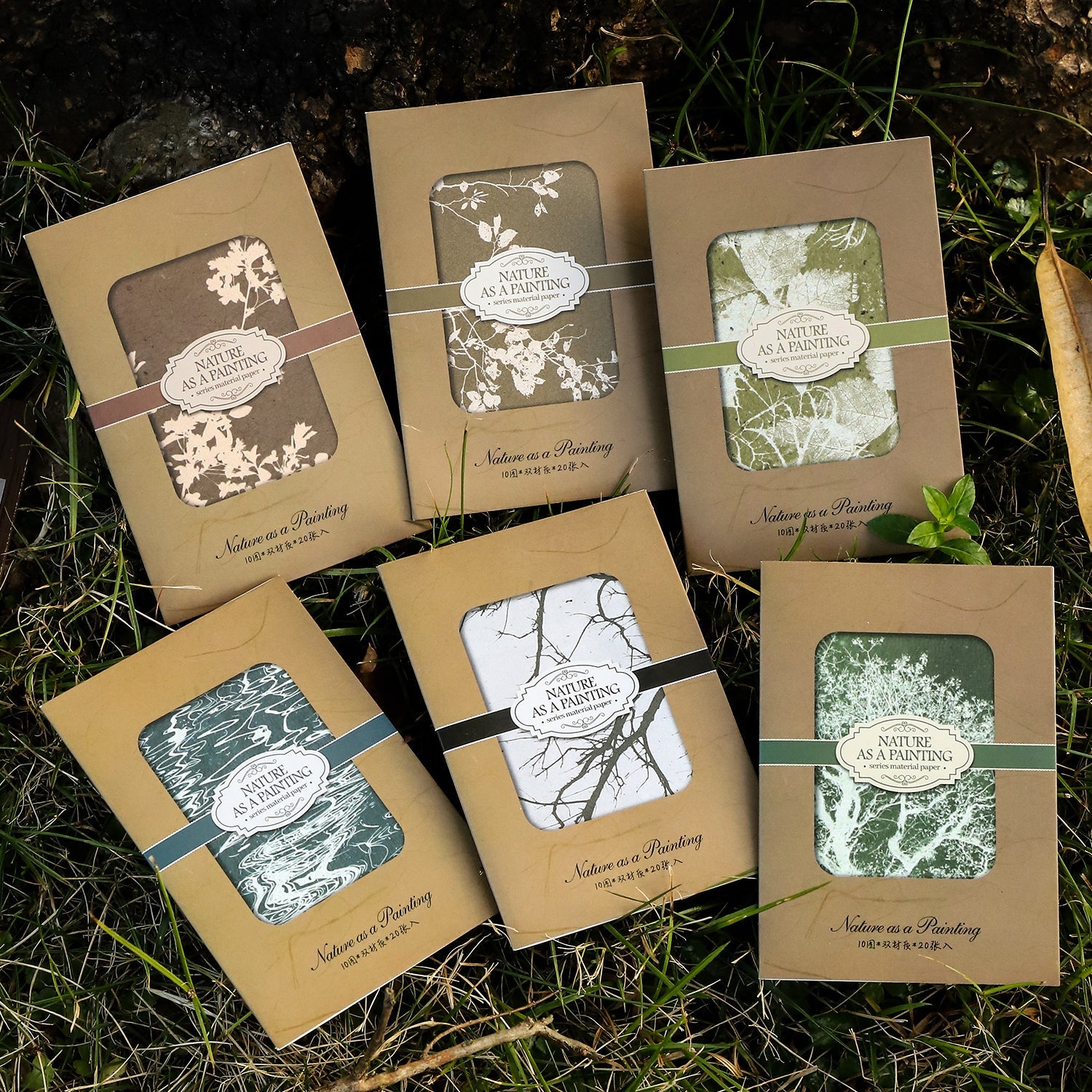 [2601-136] Botanical Texture Paper – Nature Collage Journaling Backgrounds (6 Designs)