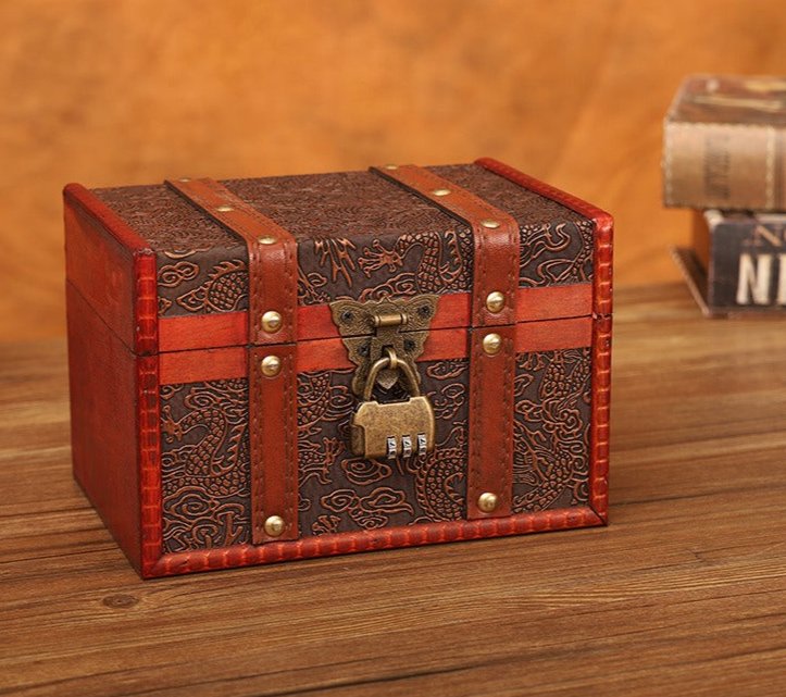 6114 Chinese Style Vintage Organizer with Dragon Pattern - Paper Whimsy Studio