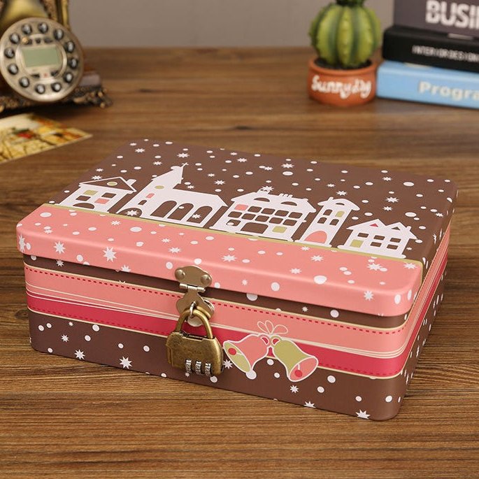 6117 Pink Christmas Eve Tin Box - Paper Whimsy Studio