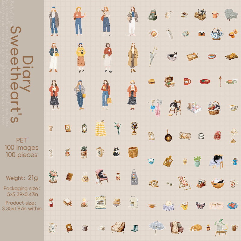[2603-037] Original Sweet Diary Large Sticker Pack