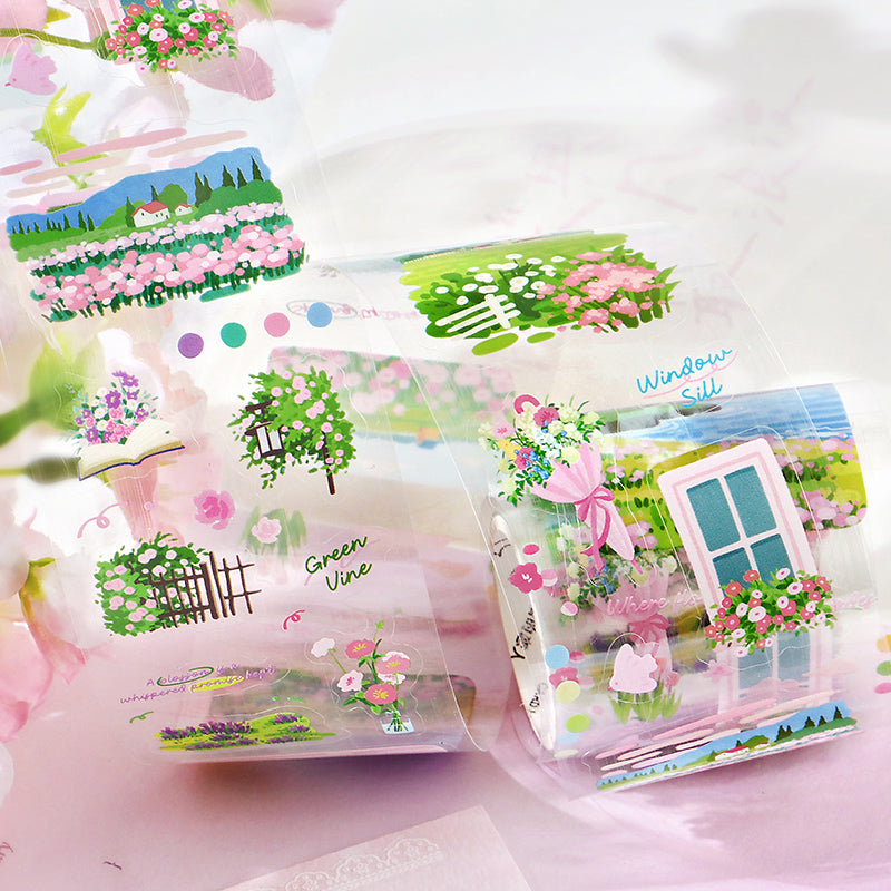 [2603-040] Floral Die Cut PET Tape 4 Styles