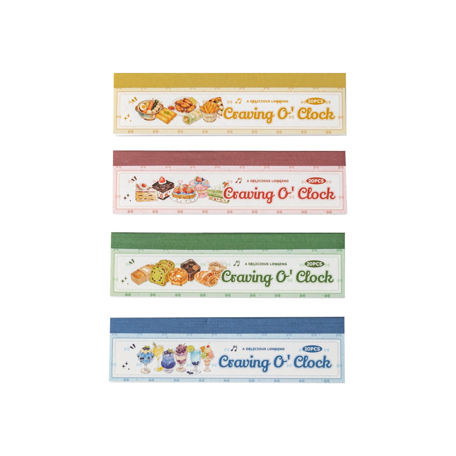 [2603-075] Food Die Cut Sticker Book 20 Sheets 4 Styles
