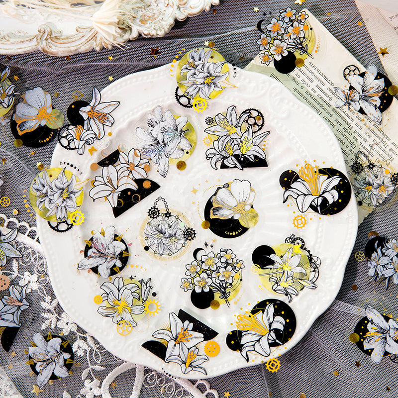 [2603-080] PET Gold Foil Vintage Collage Stickers 6 Styles