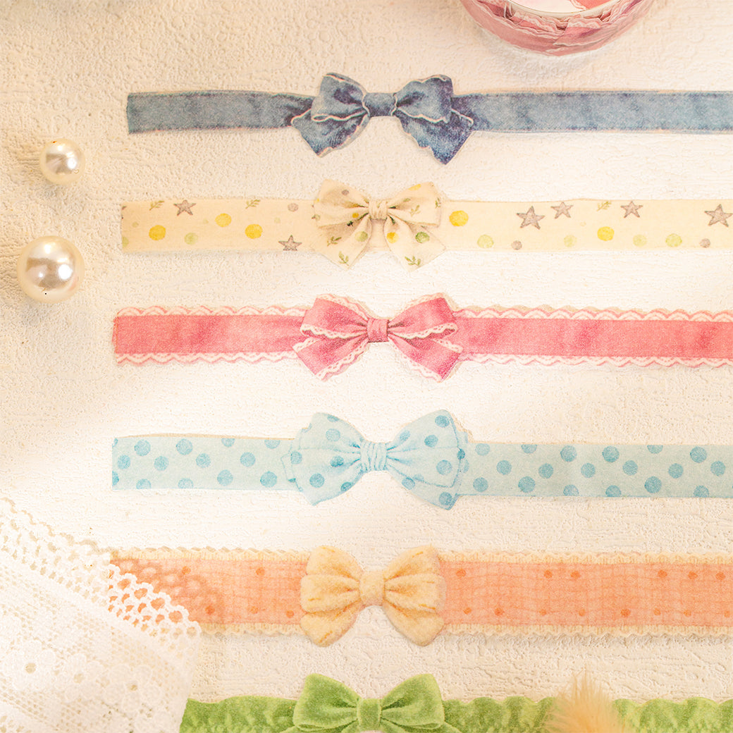 [2601-223] Woven Whisper Series Die Cut Washi Tape Journal Decoration Set 6 Styles