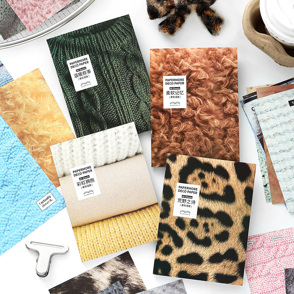 [2601-162] Soft Texture – Vintage Yarn Pattern Paper Pack (4 Designs)